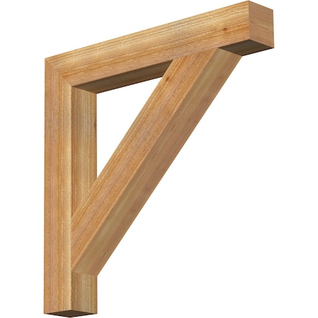 Traditional Block Rough Sawn Bracket, Western Red Cedar, 4W X 28D X 28H